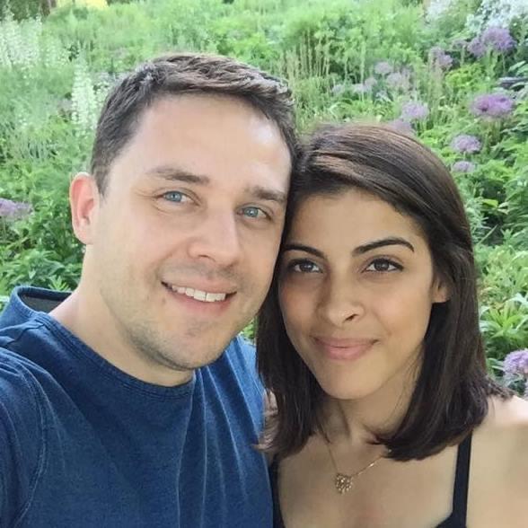 2016, Our first summer together. Strolling through a flower garden.