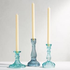 Vintage Pressed Glass Taper Holder, Set of 3 - Cool