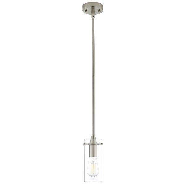 Light Single Cylinder Pendant in Black w/ Clear Glass