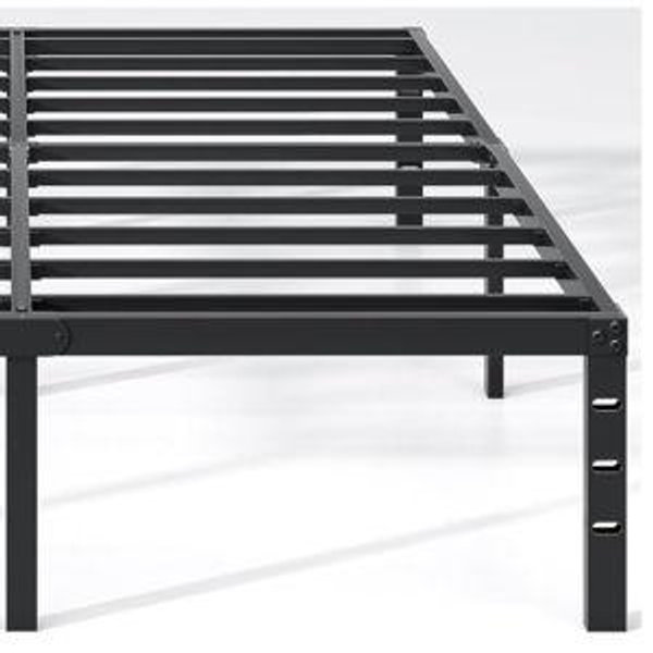 Metal Bed Frame,Queen Size Bed Frame with Storage Space,Heavy Duty Sturdy Mattress Foundation,Easy Assembly,No Box Spring Needed, Black,14 Inch,Queen