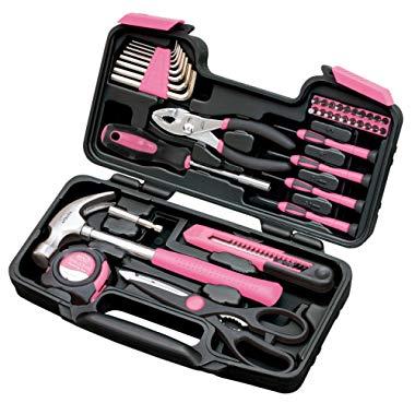 Apollo Precision Tools DT9706P General Tool Set, Pink, 39-Piece, Donation Made to Breast Cancer Research