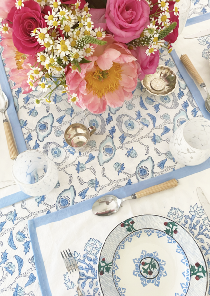 India Amory Lapis Buttercup Tablecloth