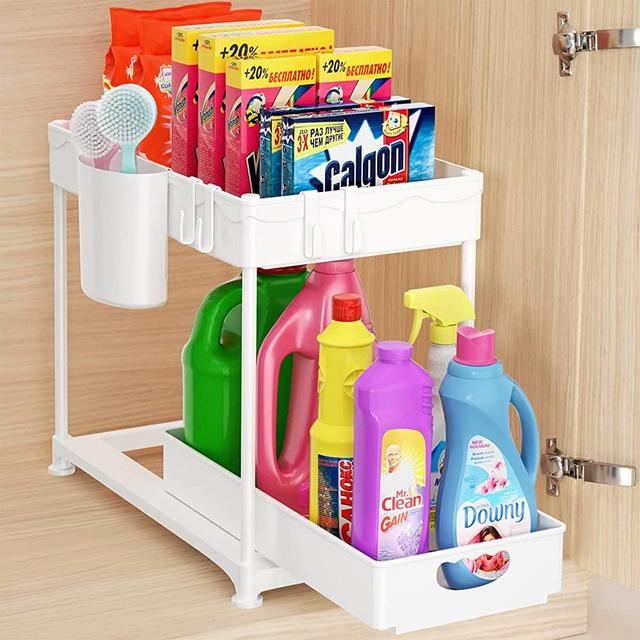 Simple Houseware Kitchen Cabinet Pantry Pan and Pot Lid Organizer Rack Holder, Silver