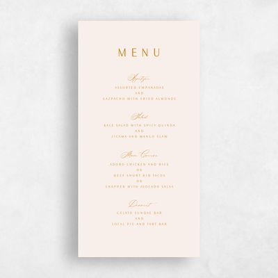 Linen, Beige Wedding Menu - Elincourt