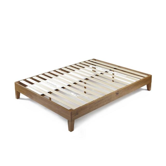 Queen 12" Alexis Deluxe Wood Platform Bed Rustic Pine - Zinus