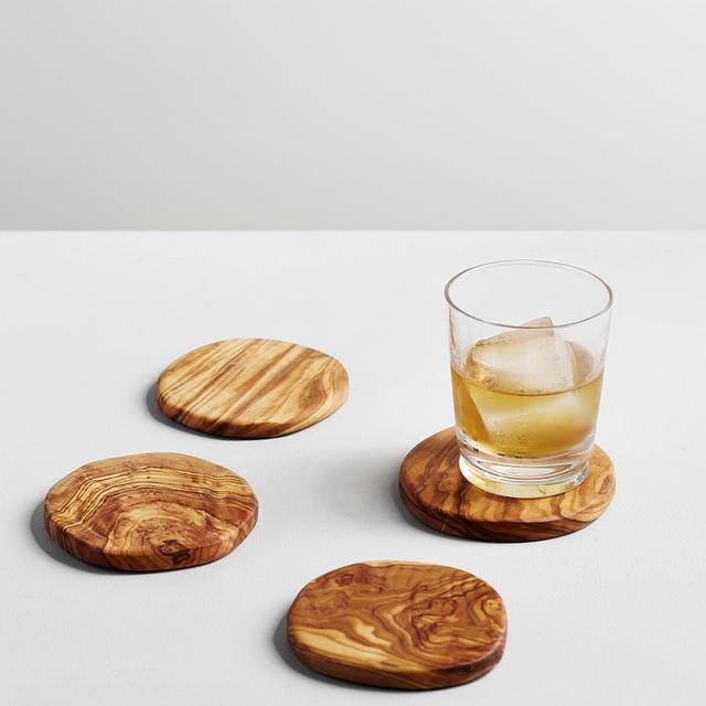 Olive Wood Coasters, Set of 4