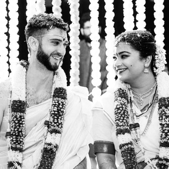 Among our first moments as husband and wife, held close within our Hindu wedding blessings!