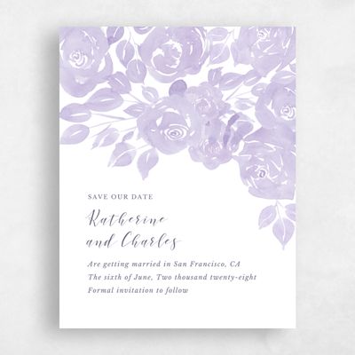 Lilac, Purple Wedding Save the Date - Clemson Corner