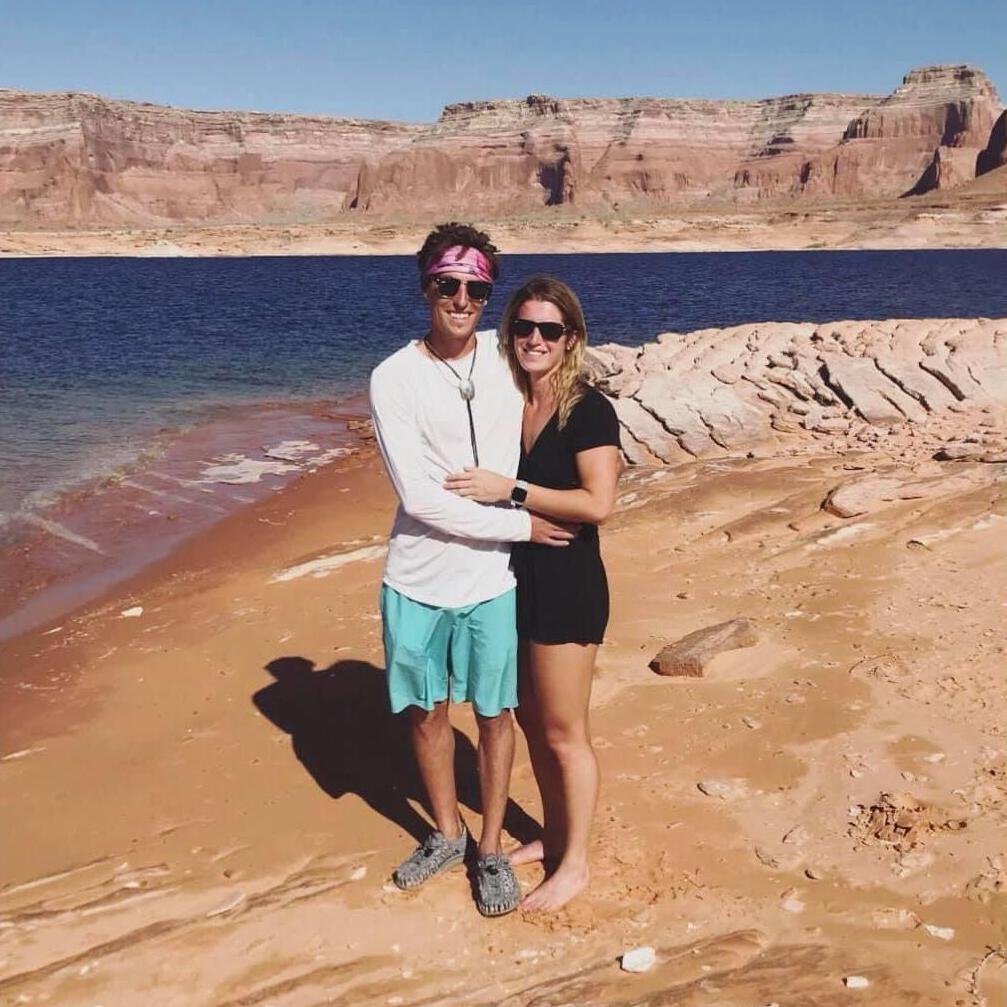 Just after Luke proposed on Lake Powell! The picture was taken in September 2019.