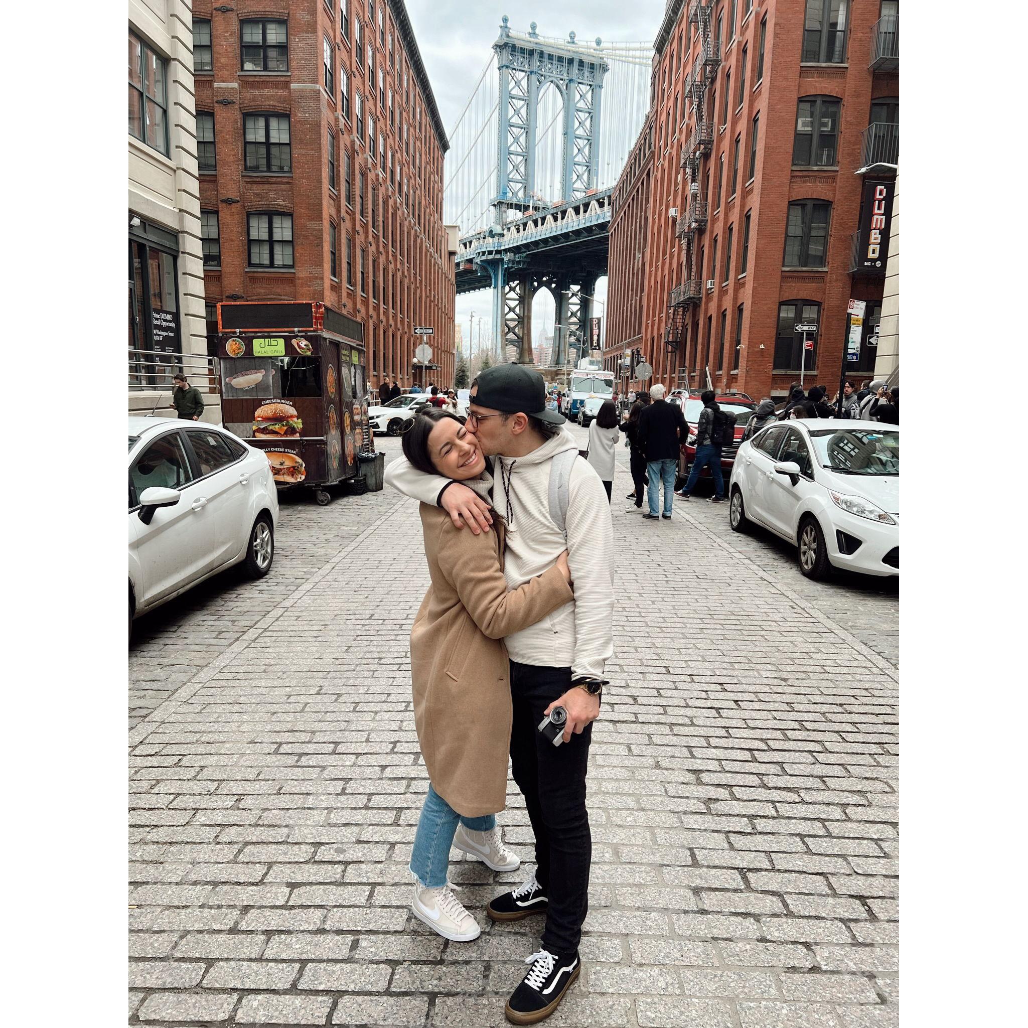 Our first trip to NYC together! a moment in Dumbo - Brooklyn