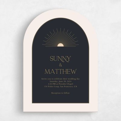 Black Arch Wedding Invitation - Tramonti Classic