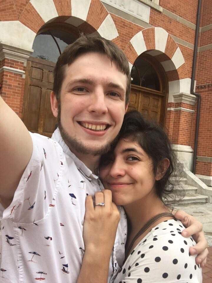 The moment he asked me to marry him. I couldn't stop smiling!