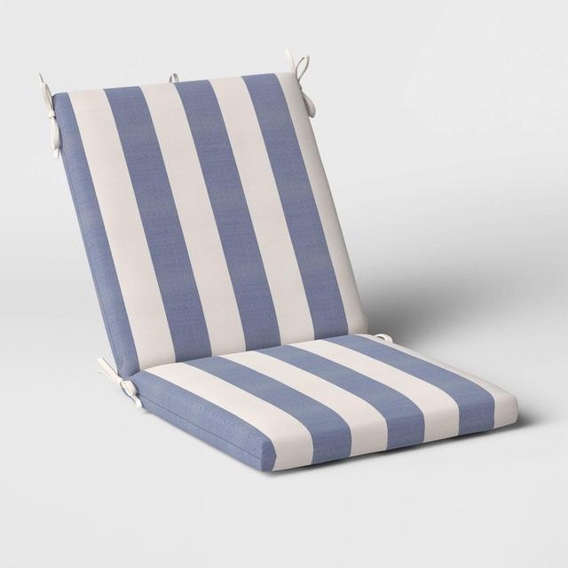 Cabana Stripe Outdoor Chair Cushion DuraSeason Fabric™ Navy - Threshold™
