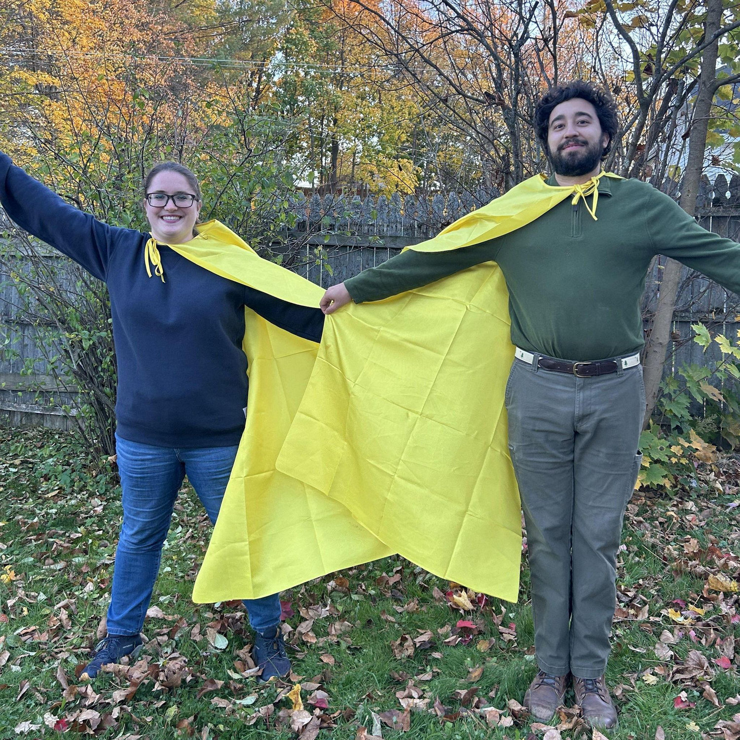 For Halloween 2, we dressed up as the old Maine State Flag that was on the ballet to become the new flag again. Unfortunately, the flag lost.