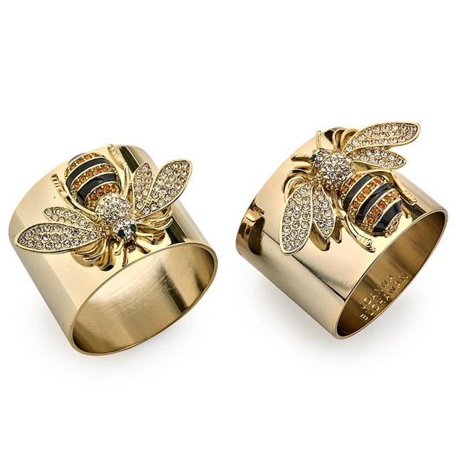 STRIPE BEE BRASS NAPKIN RING, SET OF 2