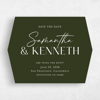 Green Diamond Wedding Save the Date - Sidney Landscape