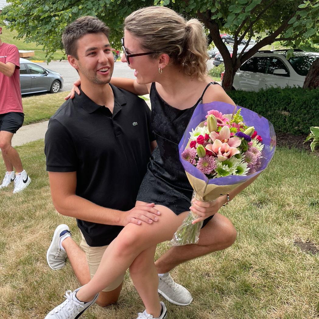 Sean serenading Emma at a sorority event (2022)