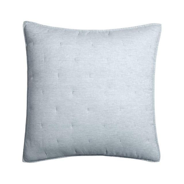 Chambray Belgian Flax Linen Tufted Quilted Shams, Euro, Set of 3