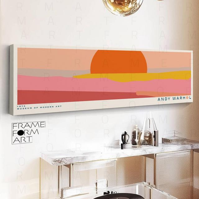 Andy Warhol Inspired Sunset Print: Modern Color Block Abstract Wall Art