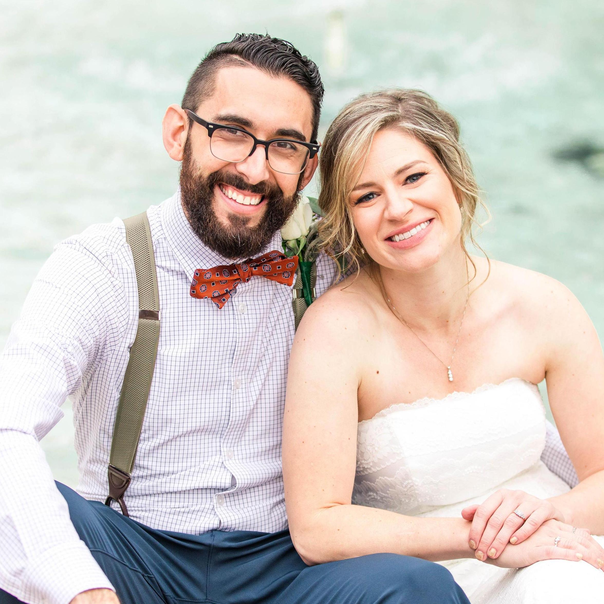 Here we are all gussied up on our wedding day!