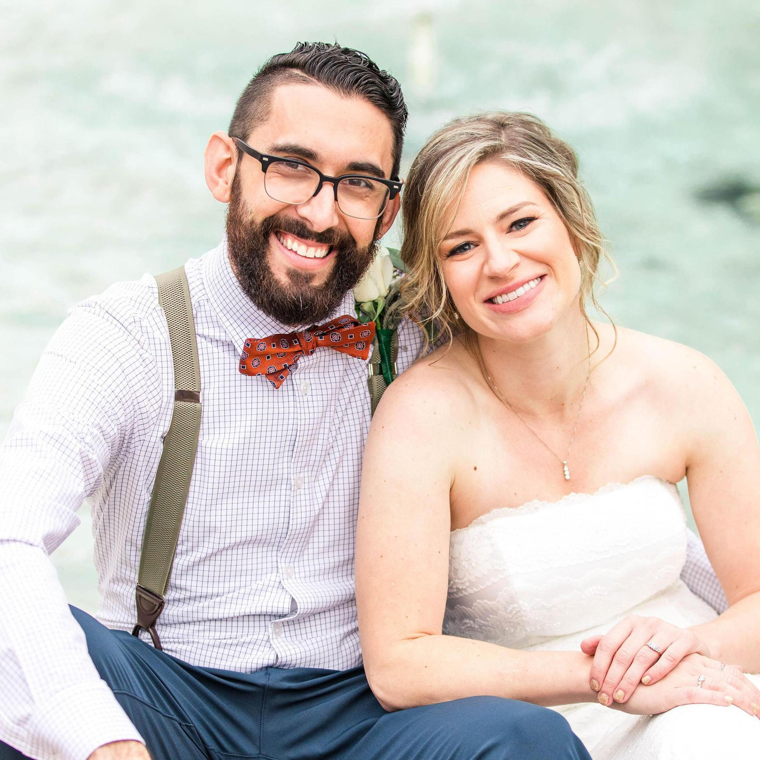 Here we are all gussied up on our wedding day!