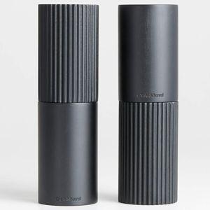 Hanno Fluted Salt & Pepper Mill Grinder Set + Reviews | Crate & Barrel Canada - Black