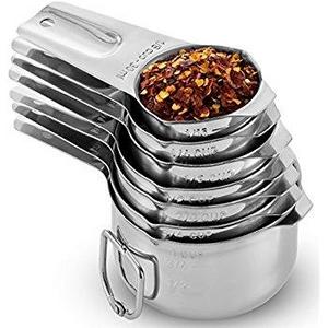 Measuring Cups Stainless Steel 6 Piece Stackable Set by KitchenMade