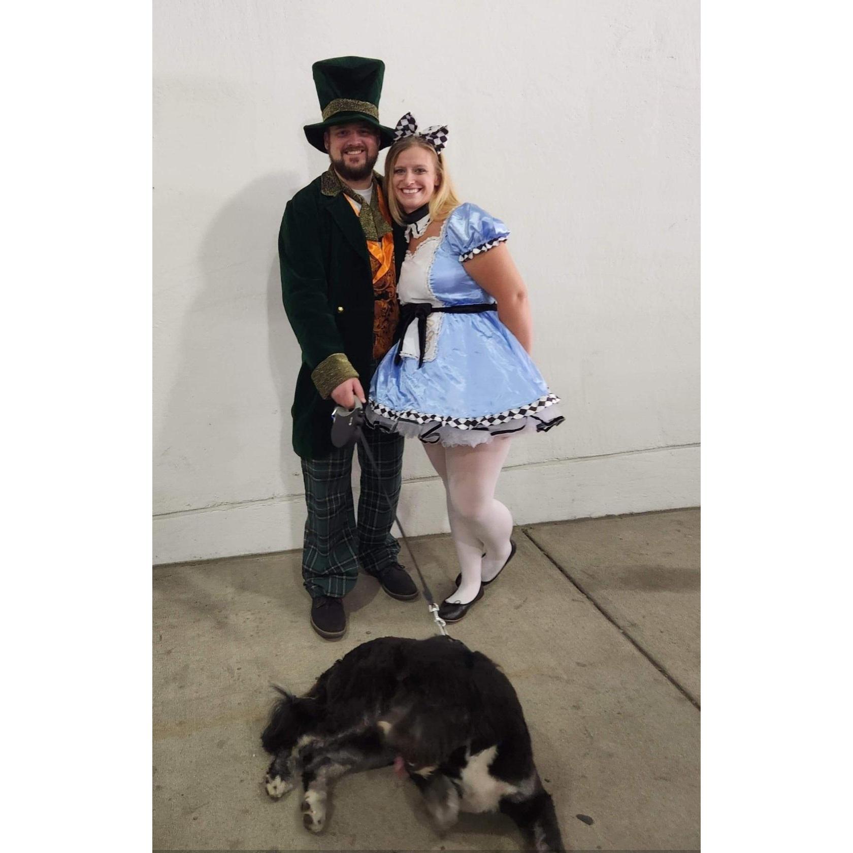 Celebrating Sarah's Birthday on an "Alice in Wonderland" adventure through downtown Indianapolis!