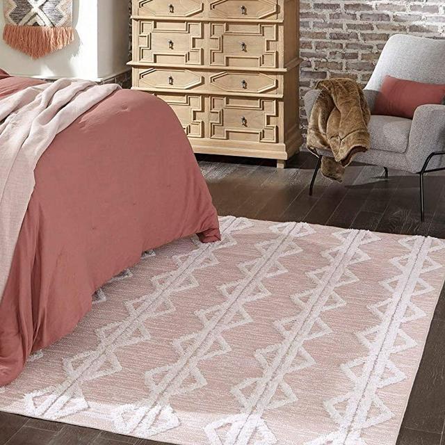 Rugs.com Sabrina Soto Casa Collection Rug – 2' x 3' Pink High Rug Perfect for Entryways, Kitchens, Breakfast Nooks, Accent Pieces