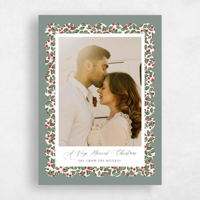 Deep Sage, Green Holiday Card - Bloom Portrait