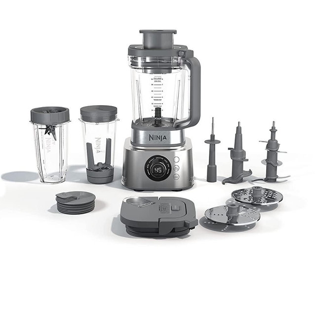 Ninja SS401 Foodi Power Blender Ultimate System with 72 oz Blending & Food Processing Pitcher, XL Smoothie Bowl Maker and Nutrient Extractor* & 7 Functions, Silver (Renewed)