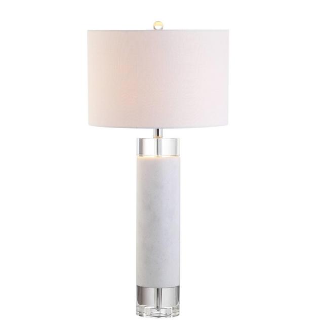32" Marble/Crystal Hunter Table Lamp White - JONATHAN Y