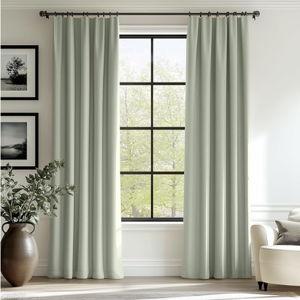 Lazzzy Green Velvet Curtains Blackout Thermal Insulated Curtains 96 Inch Long Window Drapes for Bedroom Living Room Super Soft Luxury Rod Pocket Window Treatment 2 Panels, Grey Sage