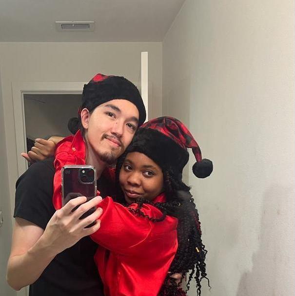 Our first Christmas together. We'd just finished decorating the tree ^-^