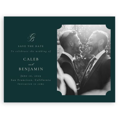 Dark Emerald, Green Wedding Digital Save the Date - Twila Photo