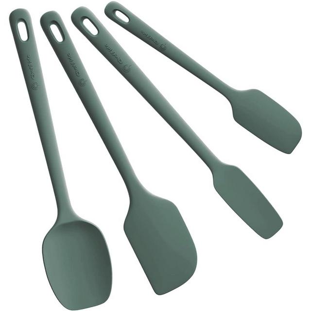 ChefAide 4 Pieces Silicone Spatula Set, Food Grade Rubber Spatula, Upgrade Strong Handle with Ergonomic Grip, Heat Resistant Up to 600°F for Nonstick Cookware, Cooking