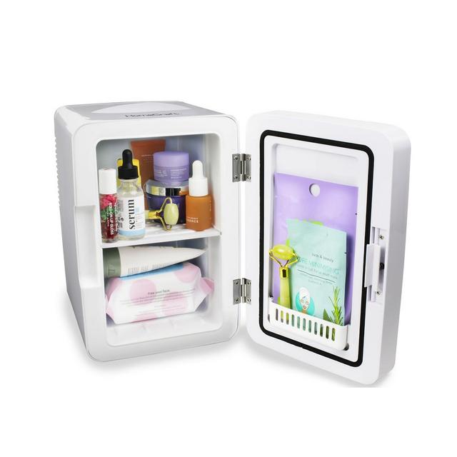HomeCraft Glass Mirror Door Cosmetic Personal Refrigerator