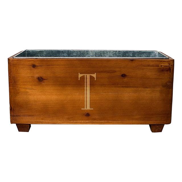 Monogram Wood Wine Trough