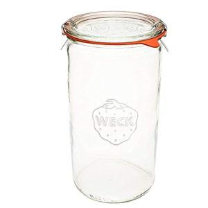 Weck Jar 974 - 1.5L Glass Jars with Large Storage Capacity - Preserving Jars with Airtight Lids Suitable for Pickling - Heat Resistant Canning Jars - Microwave Safe - (1 Jar with Glass Lid) 54 fl. oz