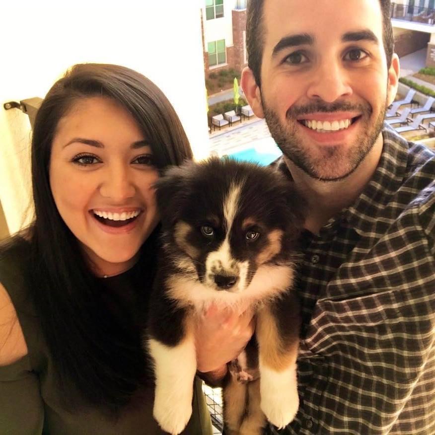 This picture was taken the week that we picked up Winston and brought him home! :)