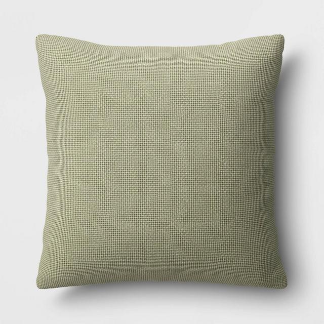 Oversized Basketweave Heathered Square Throw Pillow Green - Threshold™