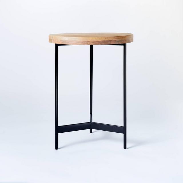 Villa Park Round Wooden Knock Down End Table Brown - Threshold™ designed with Studio McGee