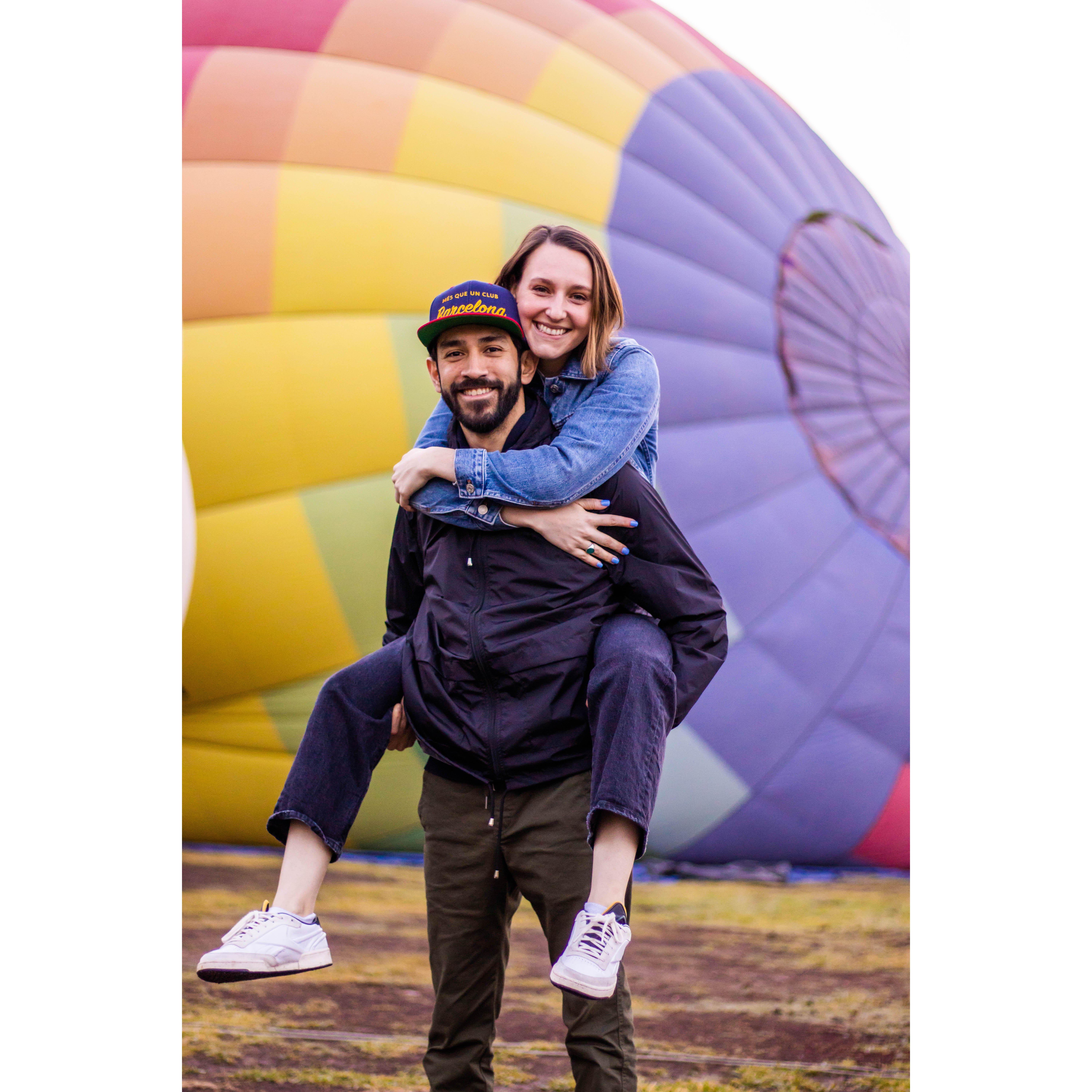 From our first memorable trip to CDMX - a hot air balloon ride over Teotihuacan!