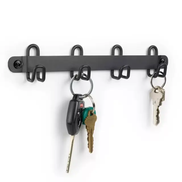 Simply Essential™ Wall Mounted Key Rack in Black