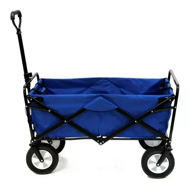 Mac Sports Collapsible Folding Steel Frame Outdoor Garden Utility Wagon, Blue