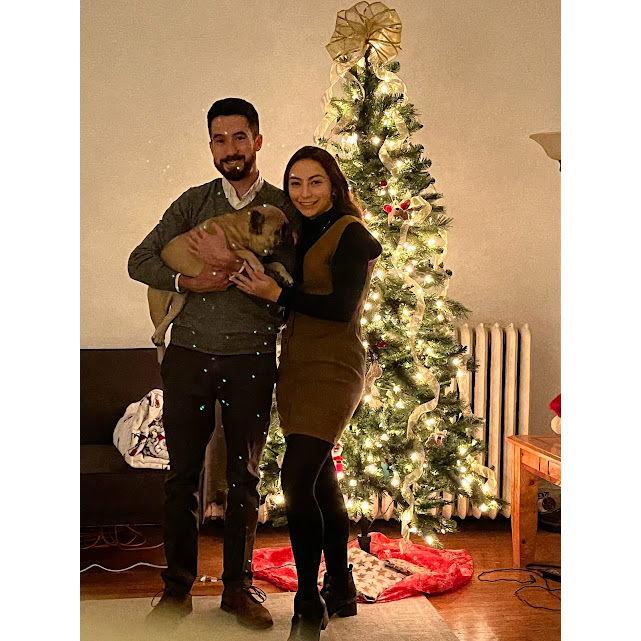 Our first Christmas together in our apartment in Richmond, VA.
