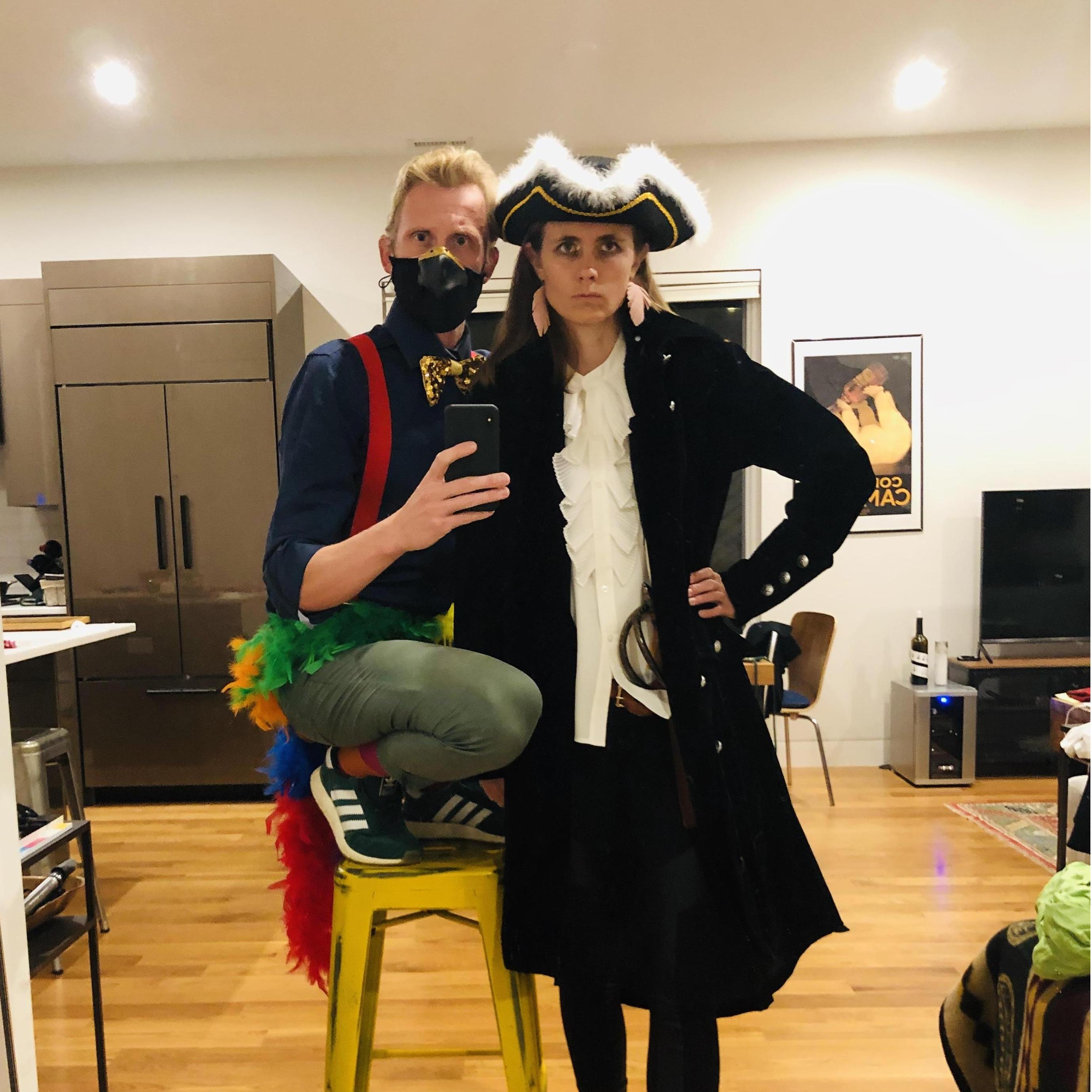 Pirate and parrot for Halloween