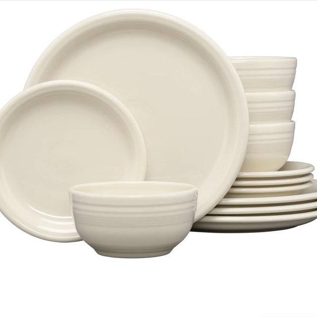 Linen Bistro Coupe 12-Piece Dinnerware Set, Service for 4