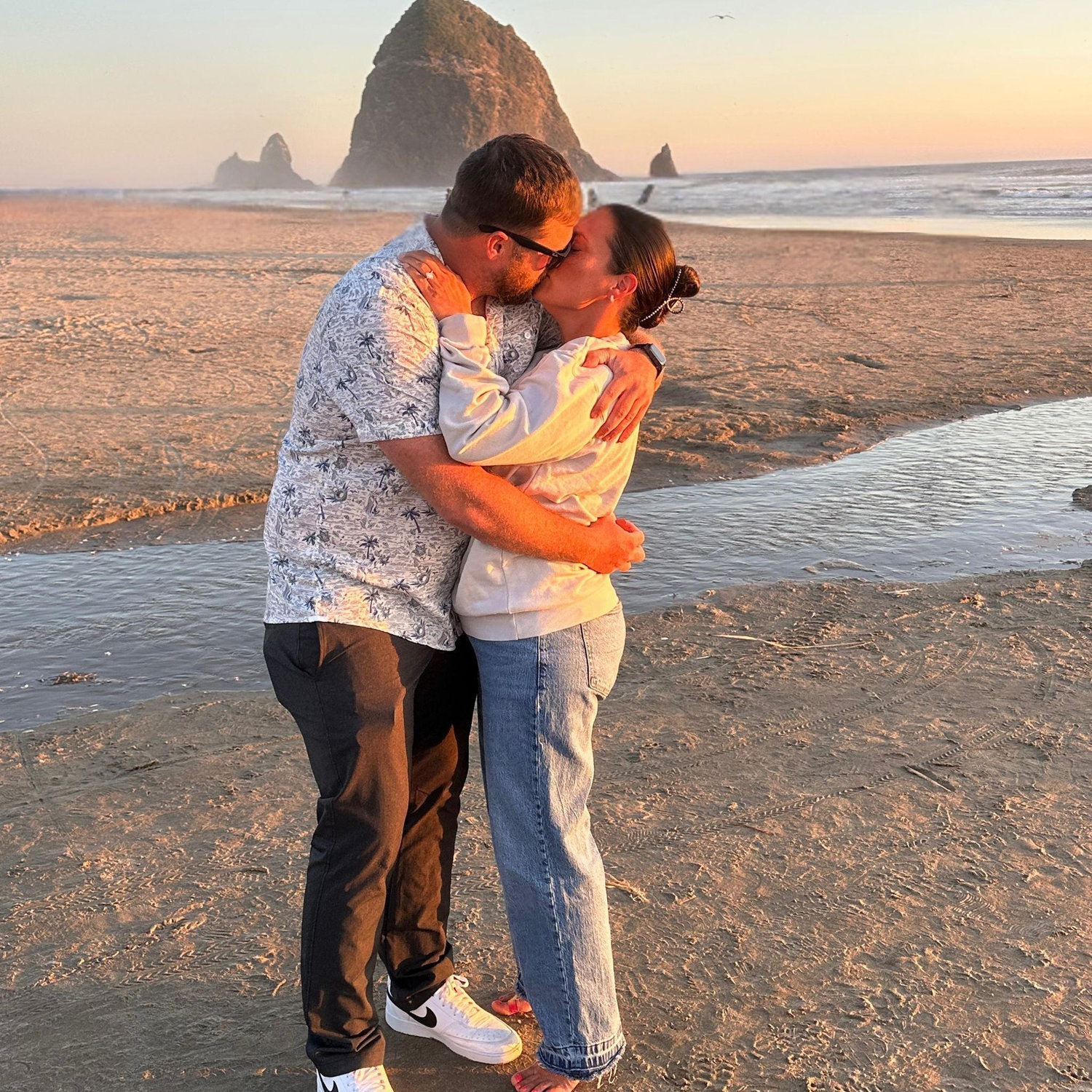 An engagement at Cannon Beach on the Oregon Coast? Name something dreamier!