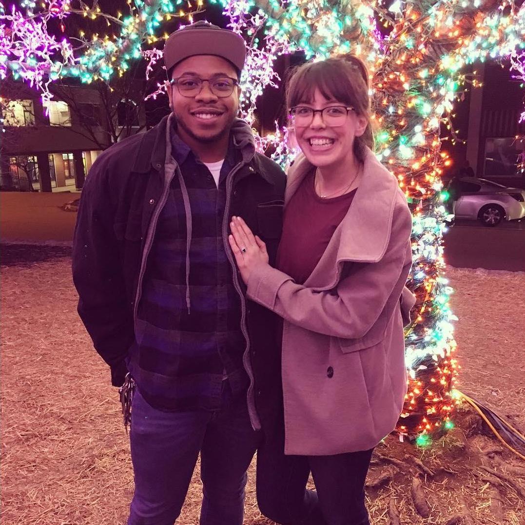 Dj proposed at the Magic Tree, a popular holiday spot for taking pictures, on our second Christmas together: December 25, 2018.